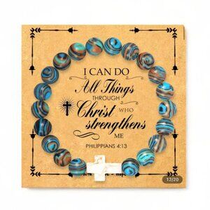 Blue and Brown Beaded Bracelet